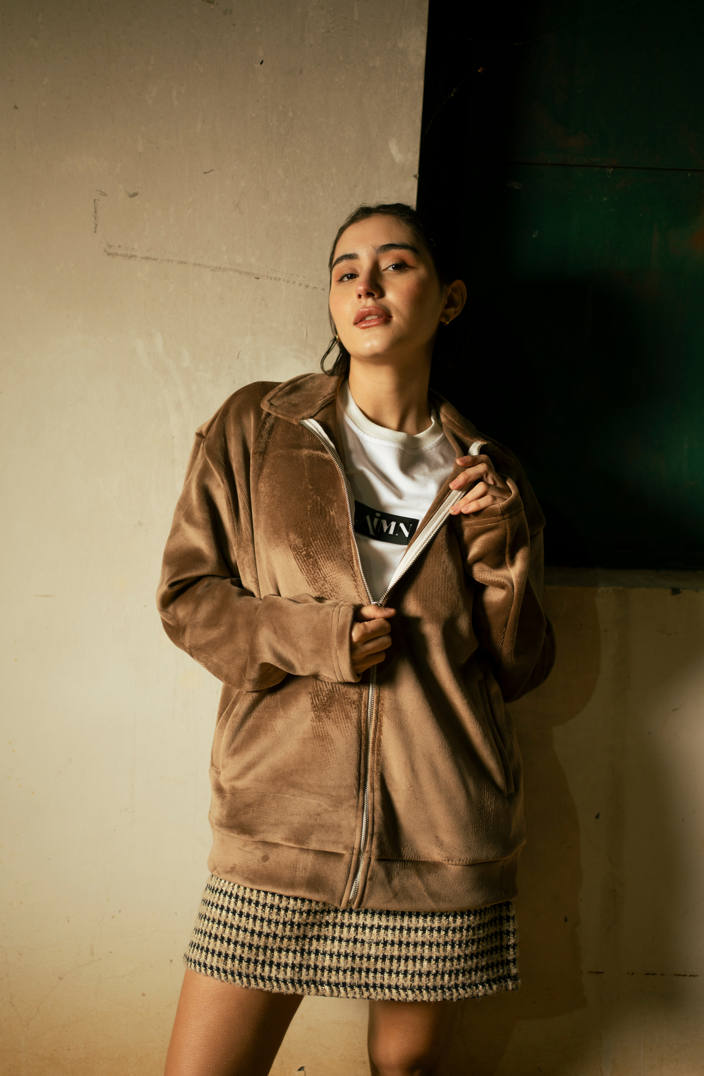 Suede Club Jacket Brown